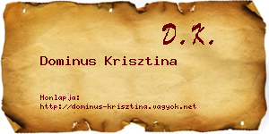 Dominus Krisztina névjegykártya